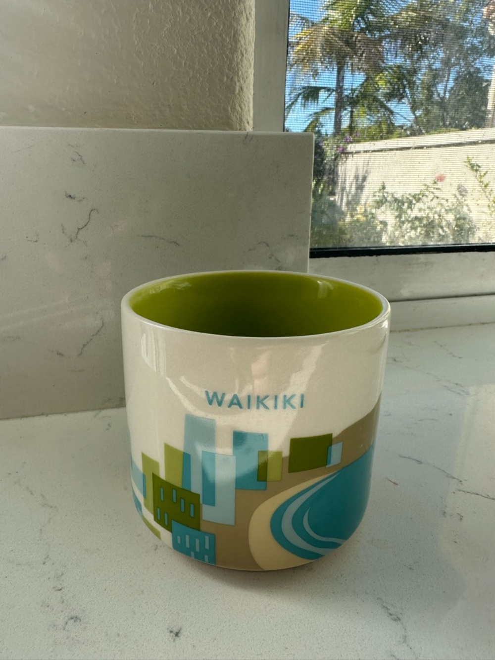 Starbucks Waikiki Green and Blue Ceramic Mug